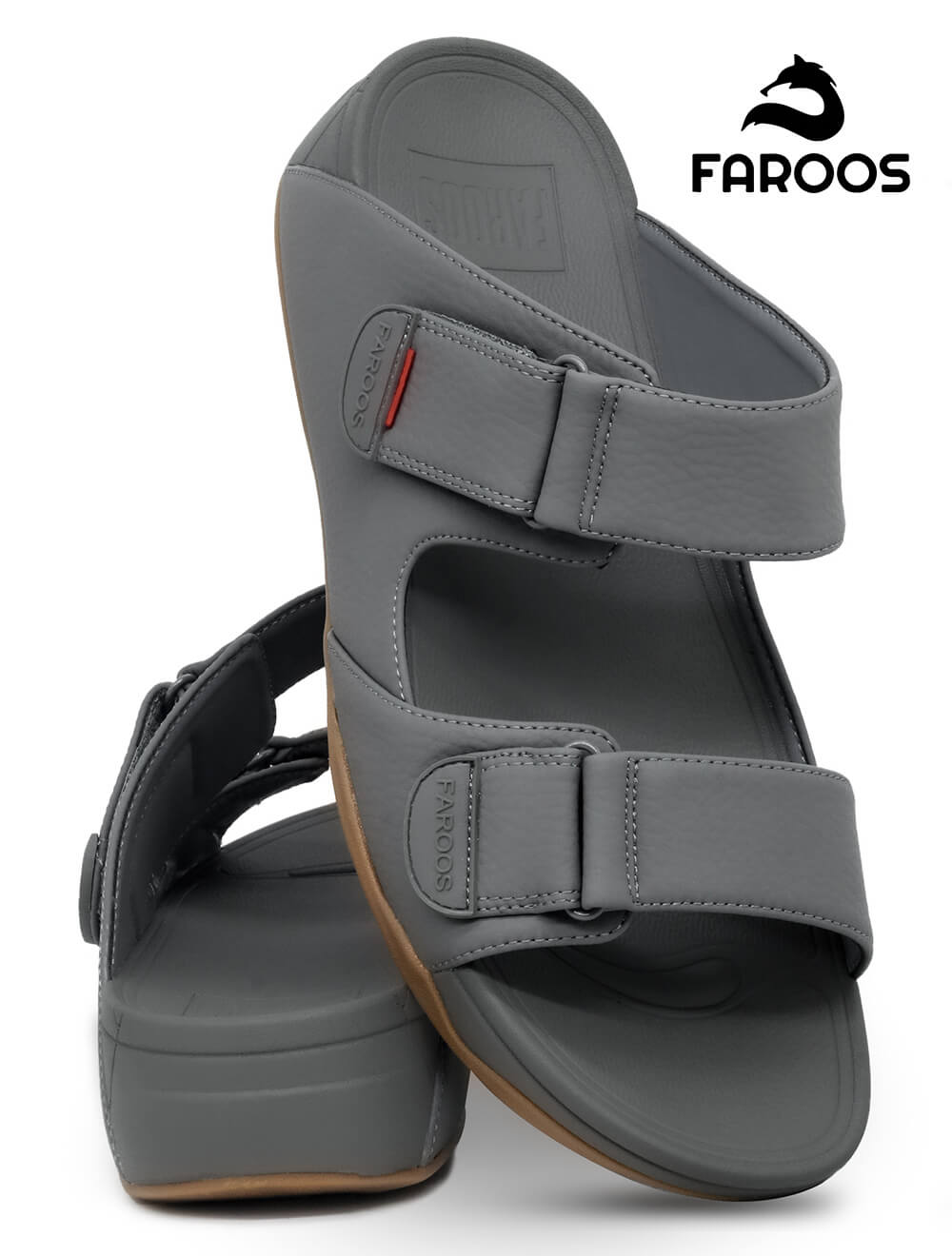 Faroos[F129]M051 Gray Gents Arabic Sandal
