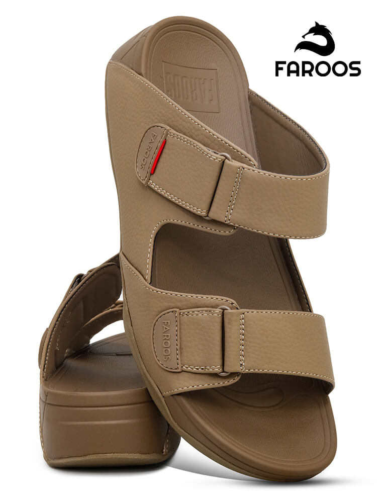 Faroos[F130]M051 Khaki Gents Arabic Sandal