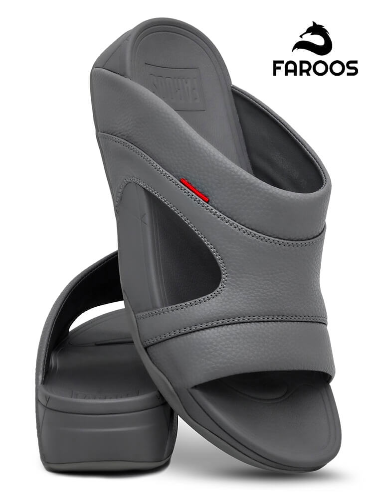 Faroos[F246]M099-Gray-Gents-Arabic-Sandal-40