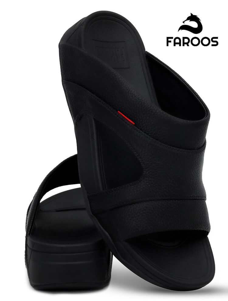 Faroos[F325]M114-Full-Black-Gents-Arabic-Sandal-40