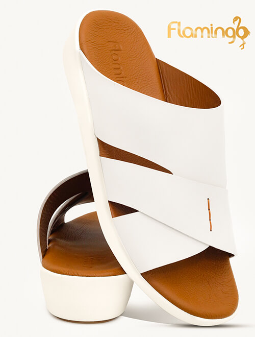 Flamingo[FG96]817 [LP] White Gents Arabic Sandal