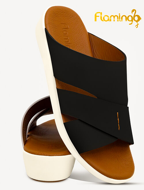 Flamingo[FG104]817 [LP] Black Tan Gents Arabic Sandal