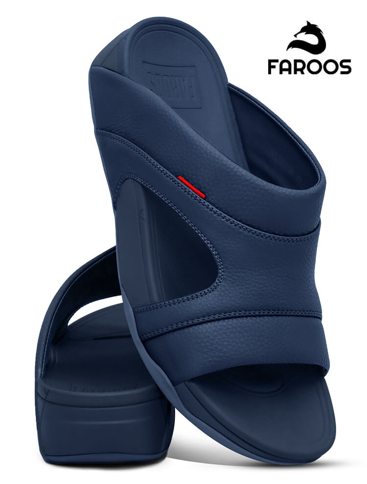 Faroos[F424]M137 Navy Gents Arabic Sandal