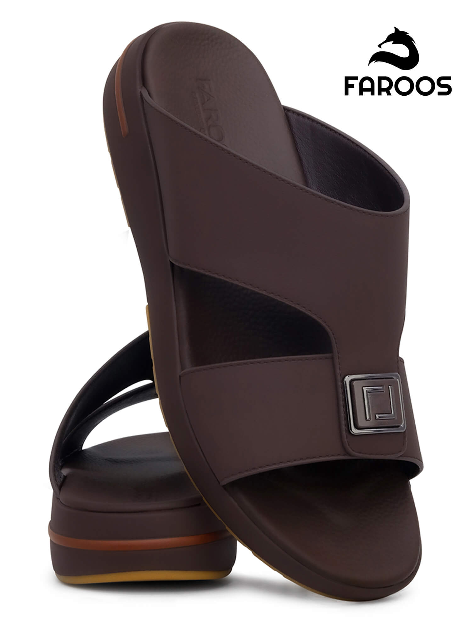 Faroos[F431]M201 Brown Gents Arabic Sandal