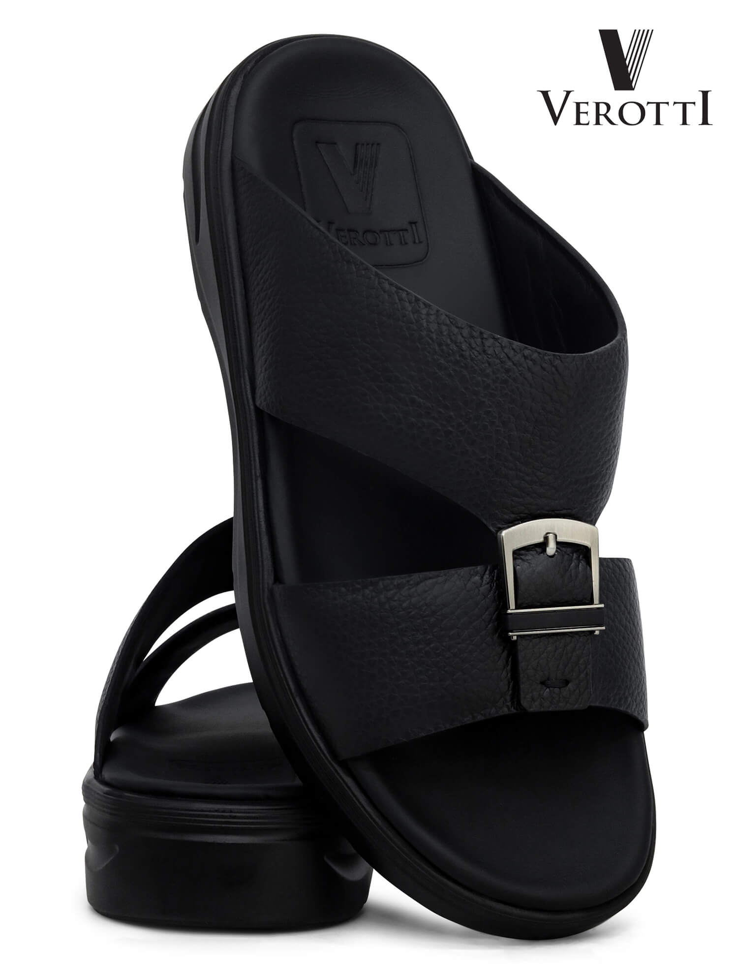 Verotti[X445]VTGE-11 Full Black Gents Arabic Sandal
