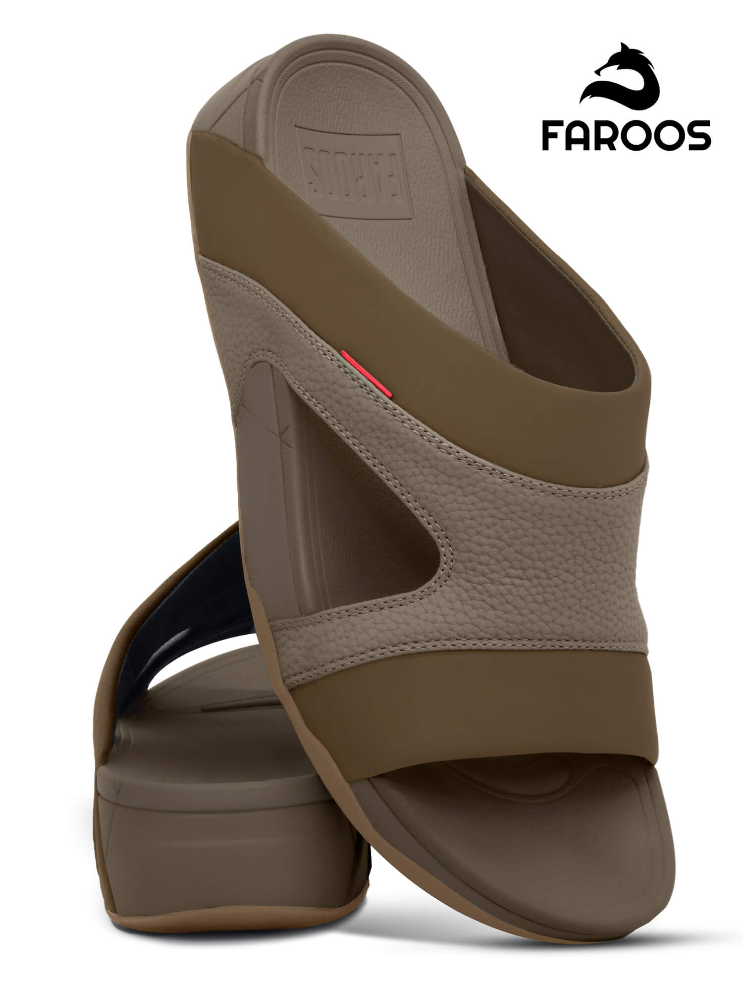Faroos[F439]M138 Truffle Gents Arabic Sandal