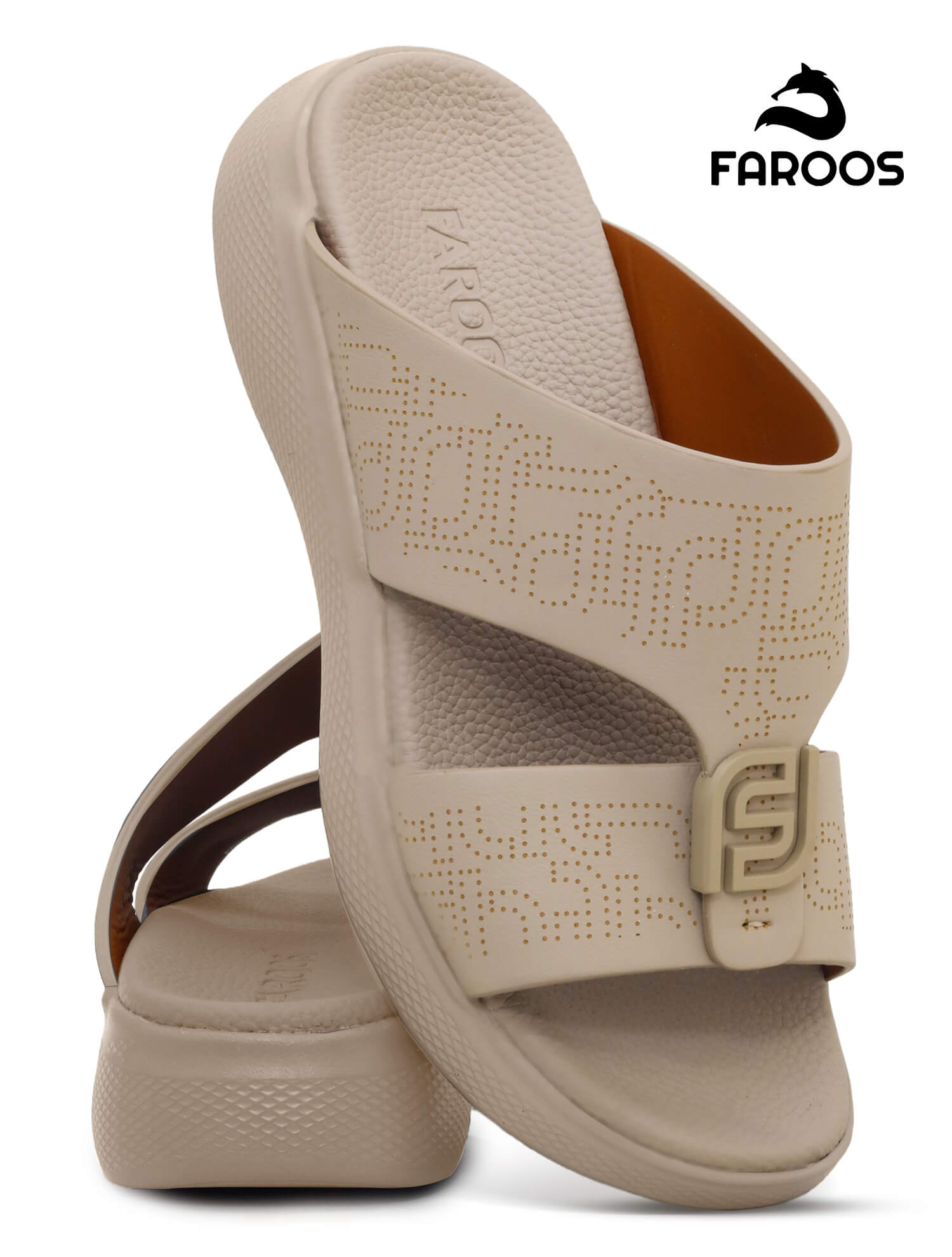 Faroos[F504]M022 Stone Gents Arabic Sandal