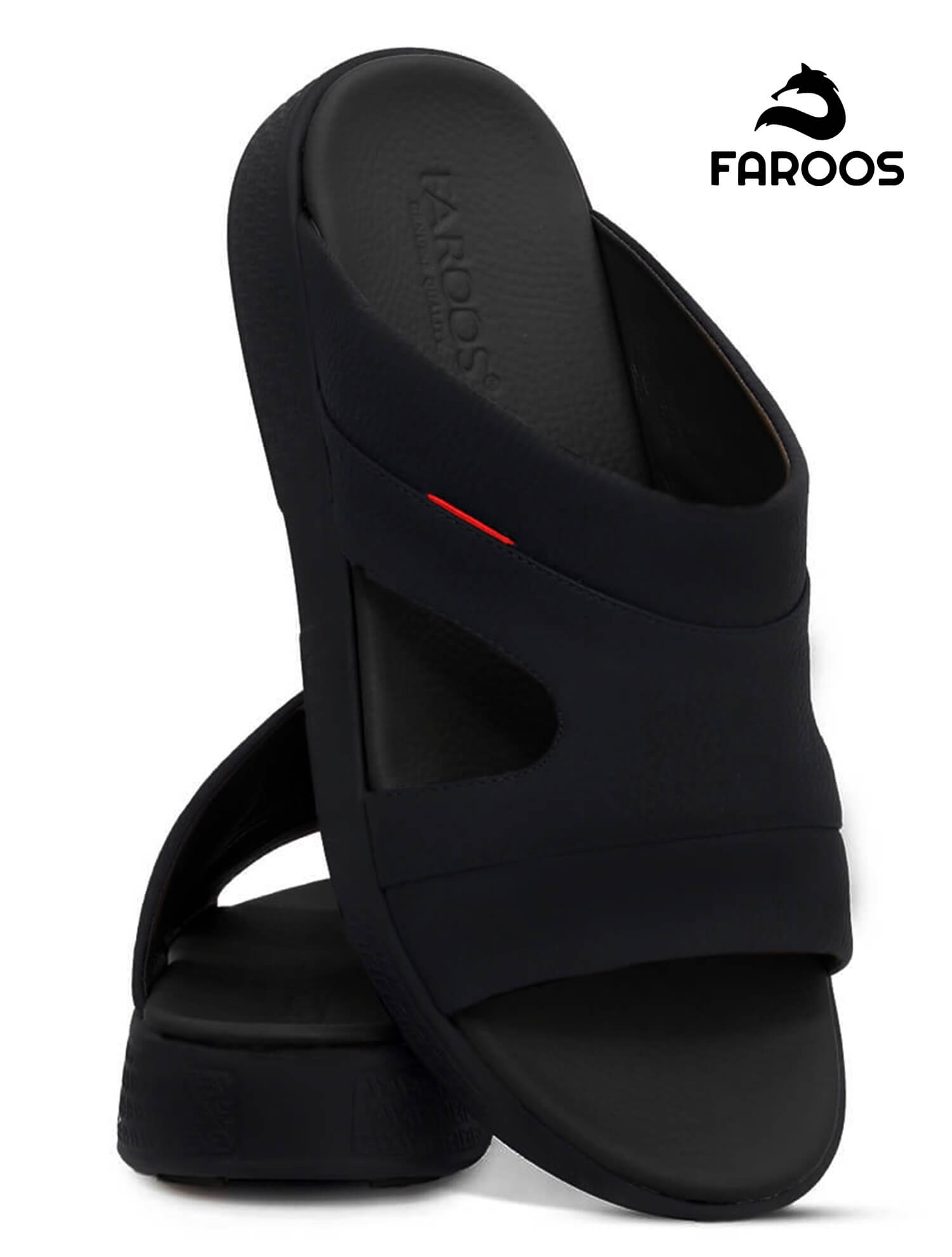 Faroos[F512]M099-Full-Black-Gents-Arabic-Sandal-40