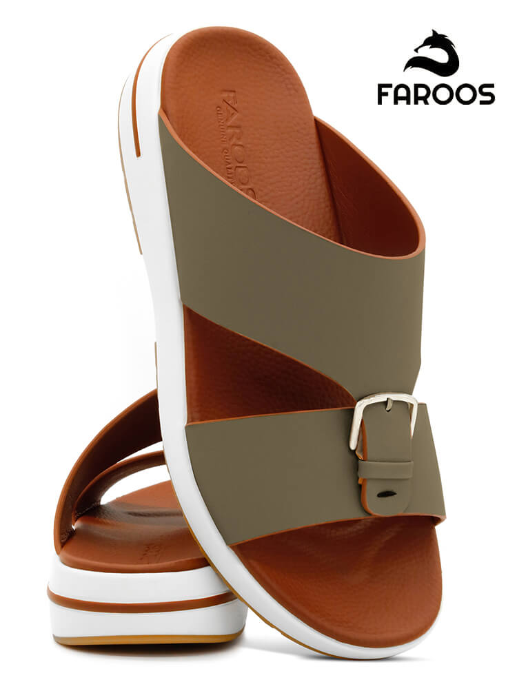 Faroos[F533]M222 Truffle Gents Arabic Sandal