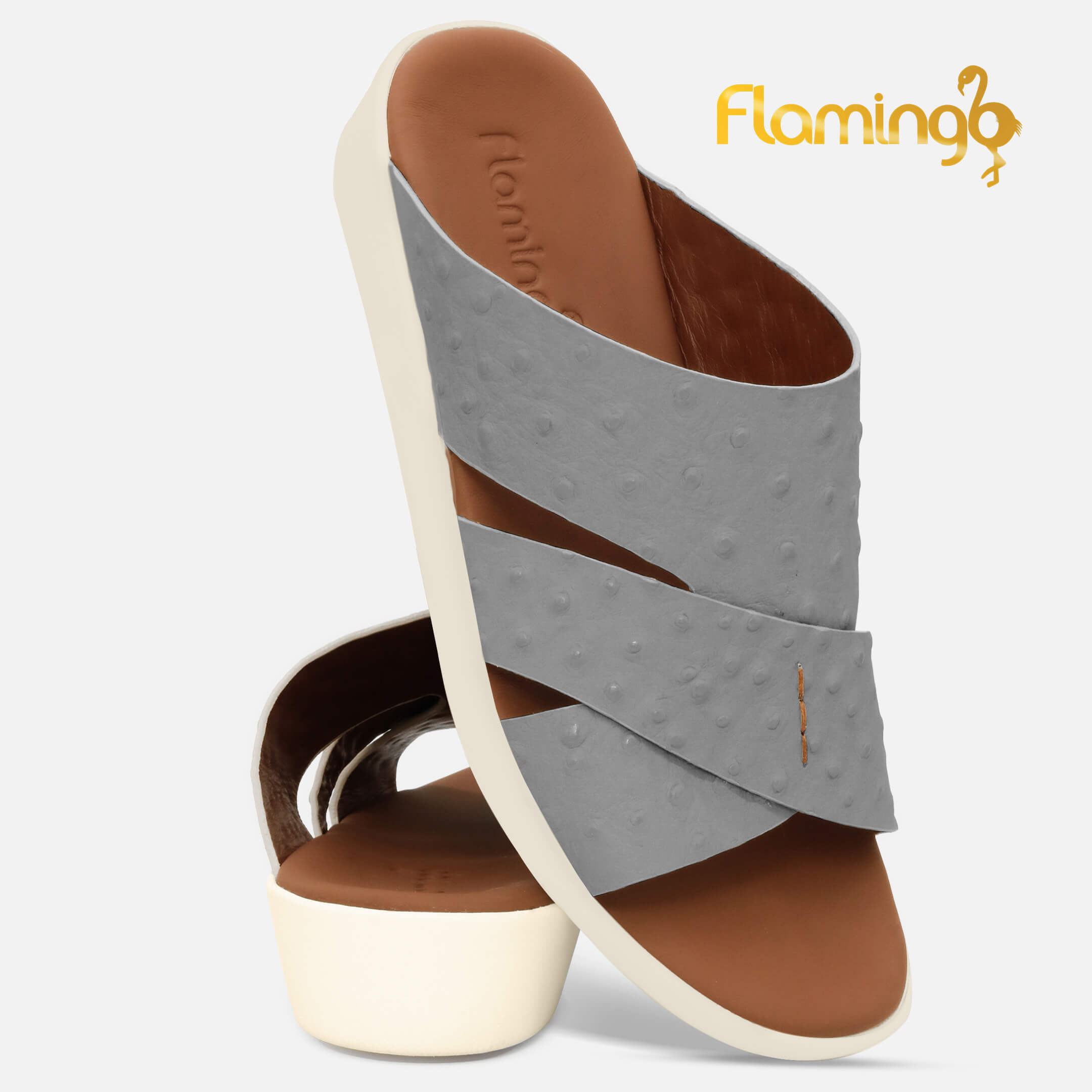 Flamingo-Premium[FG140]122-Gray-Gents-Arabic-Sandal-40