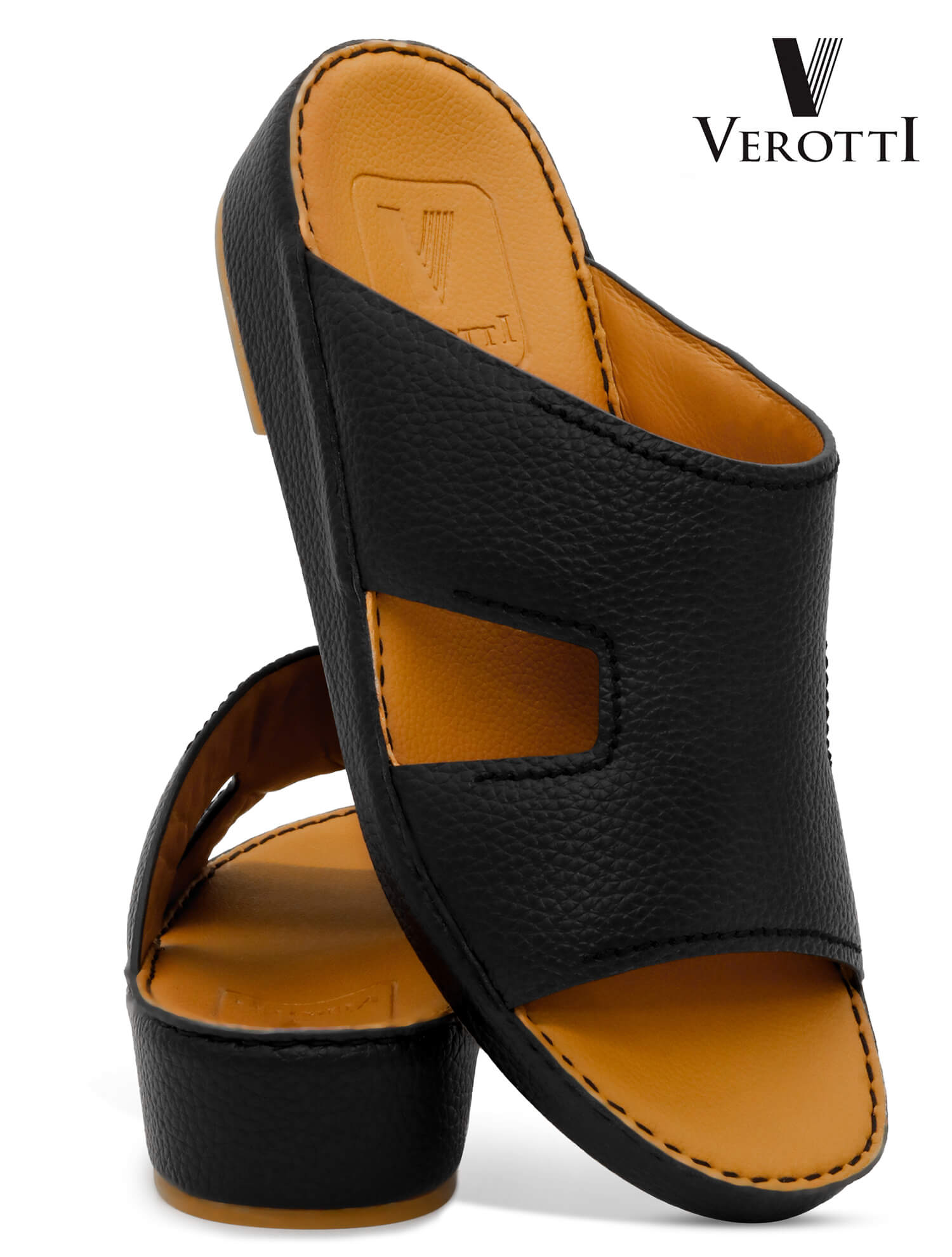 Verotti[X492]VTS-36 Black Tan Gents Arabic Sandal