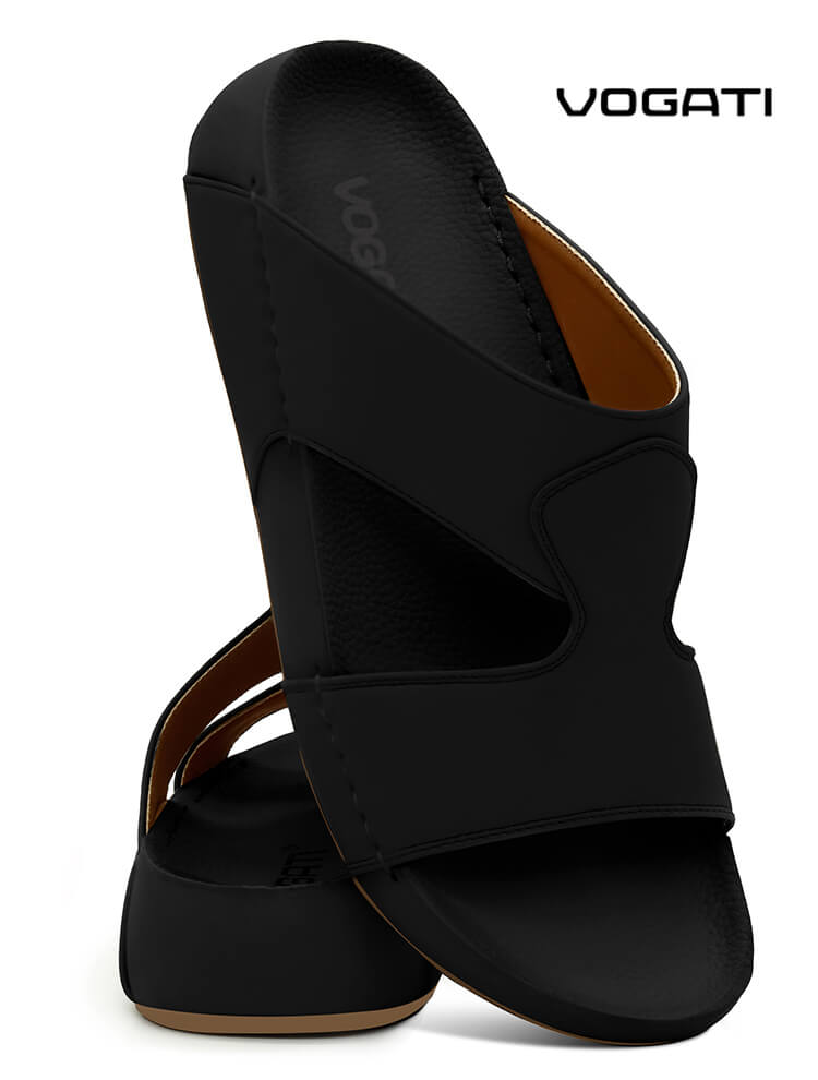 Vogati [V49]M001 Full Black Gents Sandal