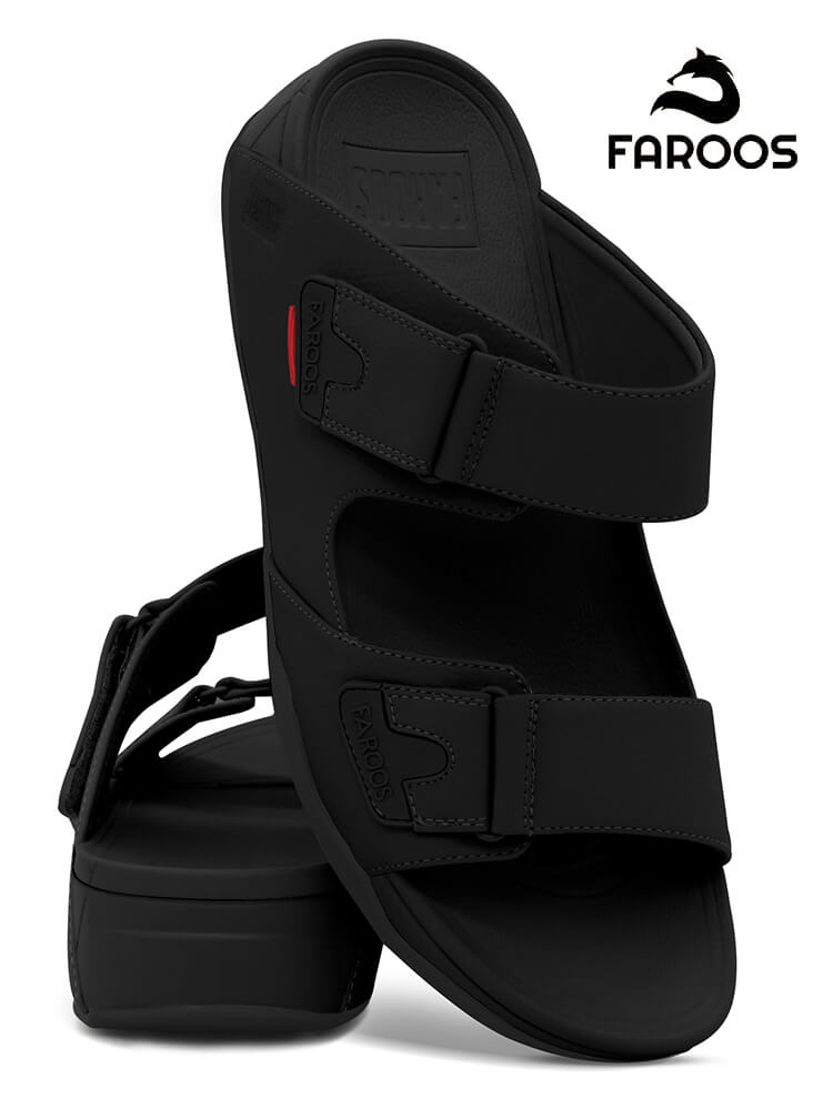 Faroos[F552]M161 Black Gents Arabic Sandal