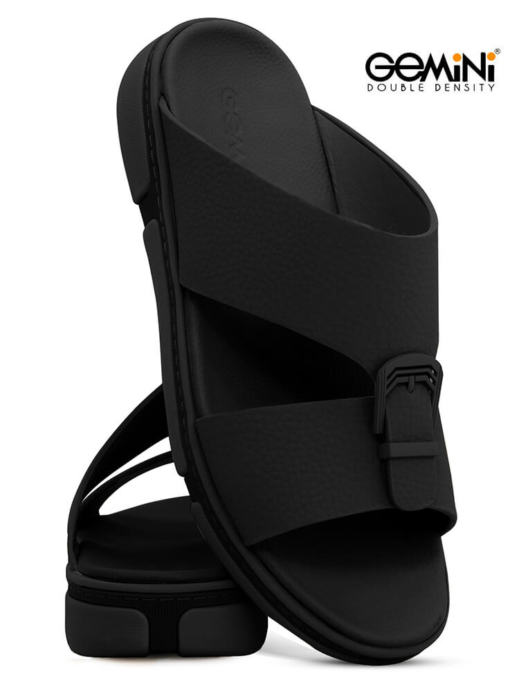 Gemini[G76]M094-Full-Black-Gents-Arabic-Sandal-40