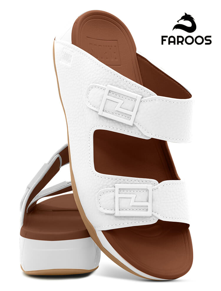 Faroos[F556]M158-White-Gents-Arabic-Sandal-40