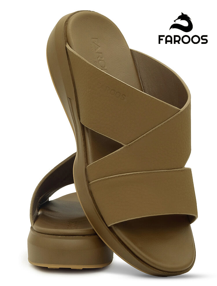 Faroos[F571]M011-Khaki-Gents-Arabic-Sandal-40