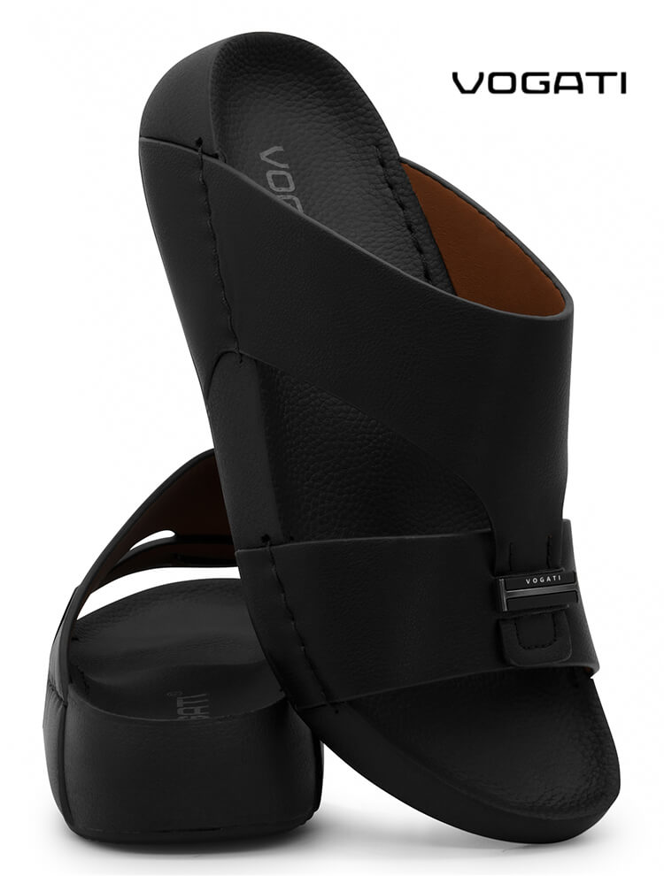 Vogati [V57]M009 Full Black Gents Sandal