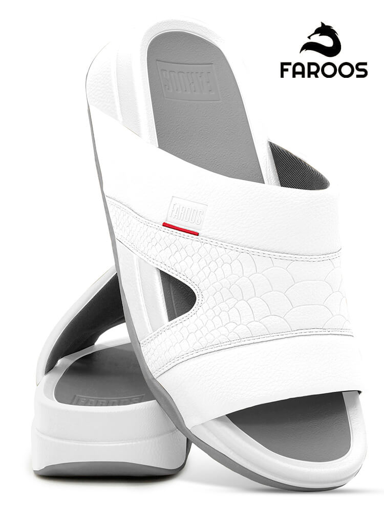 Faroos[F573]M004-White-Gray-Gents-Arabic-Sandal-39