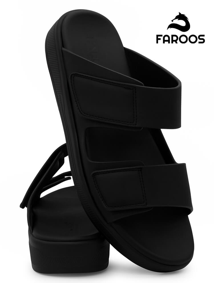 Faroos[F585]M003 Black Gents Arabic Sandal
