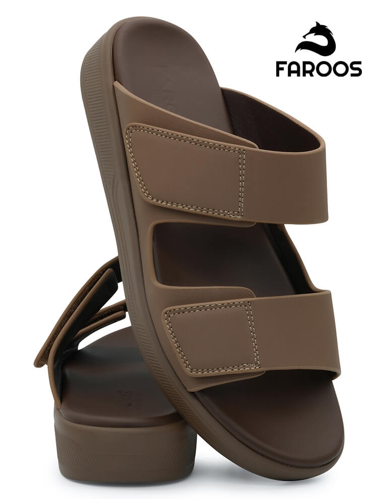 Faroos[F587]M003 Khaki Gents Arabic Sandal