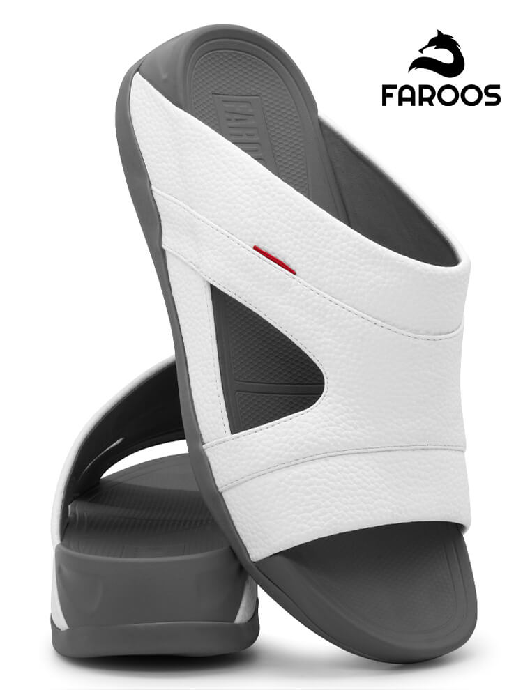 Faroos[F588]M113A White Gents Arabic Sandal