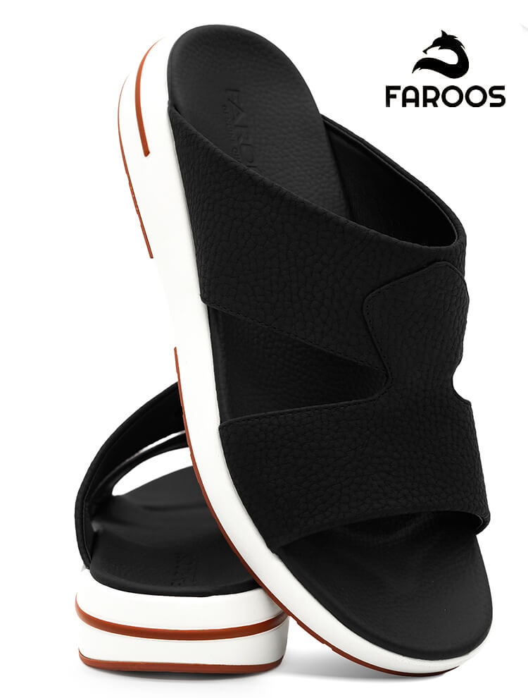 Faroos[F565]M226 Black Gents Arabic Sandal
