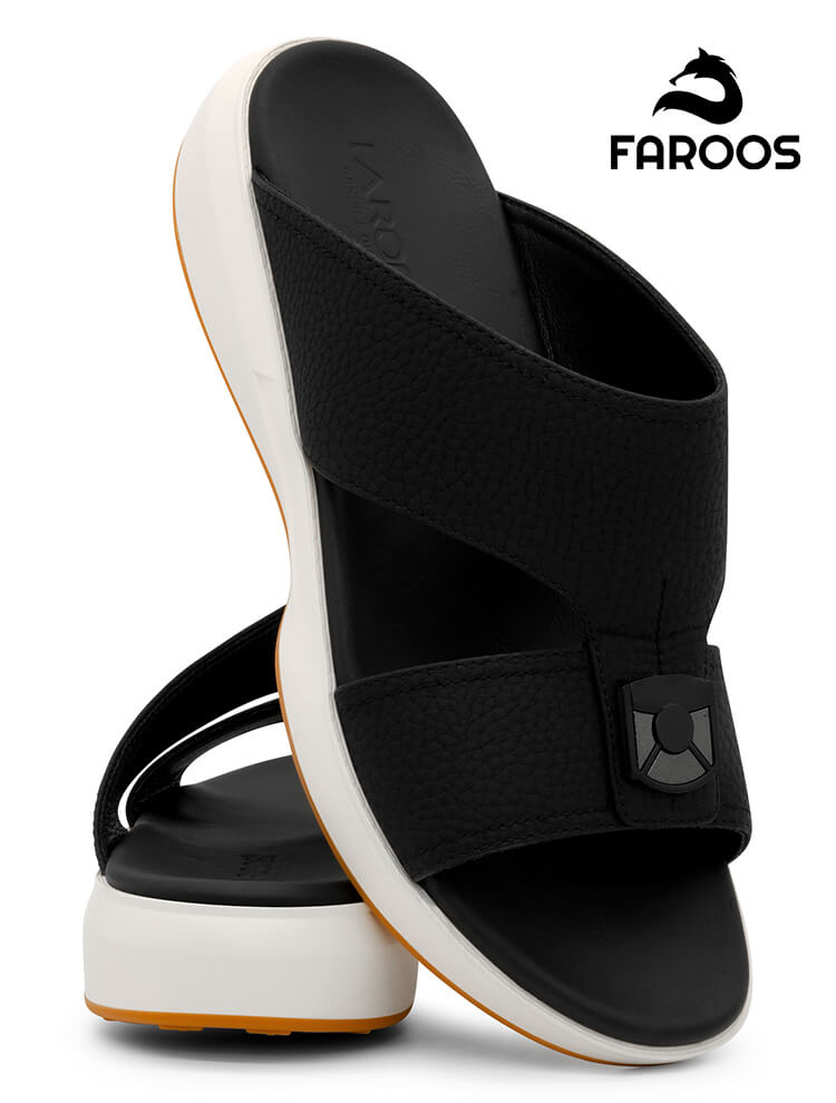 Faroos[F620]M003 Black Gents Arabic Sandal