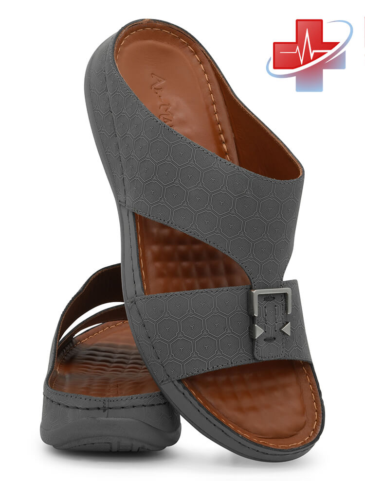 Al Maidan[B239]K977 MEDICAL Gray Gents Arabic Sandal