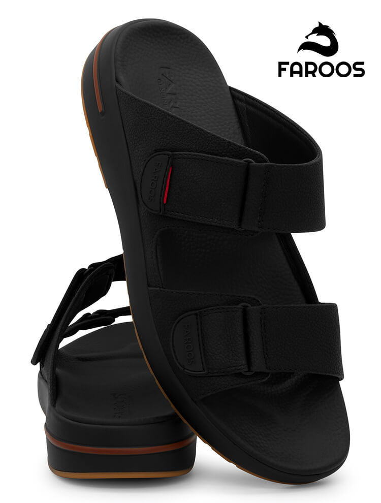 Faroos[F629]M229 Black Gents Arabic Sandal