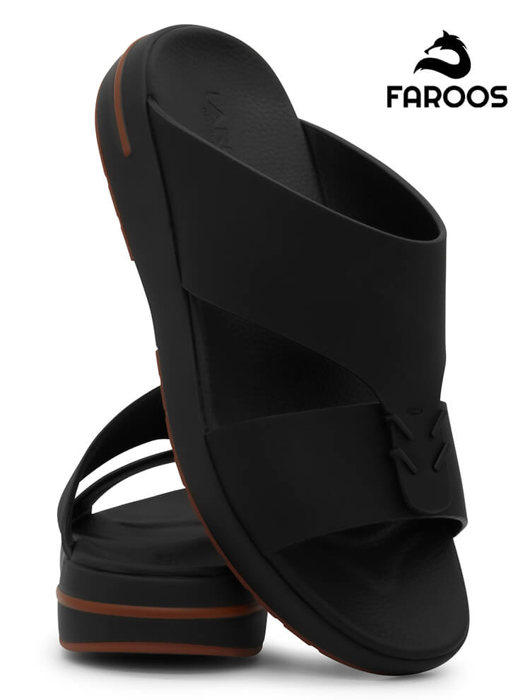 Faroos[F633]M248 Black Gents Arabic Sandal