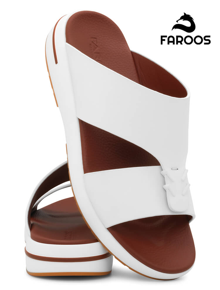 Faroos[F636]M248 White Gents Arabic Sandal