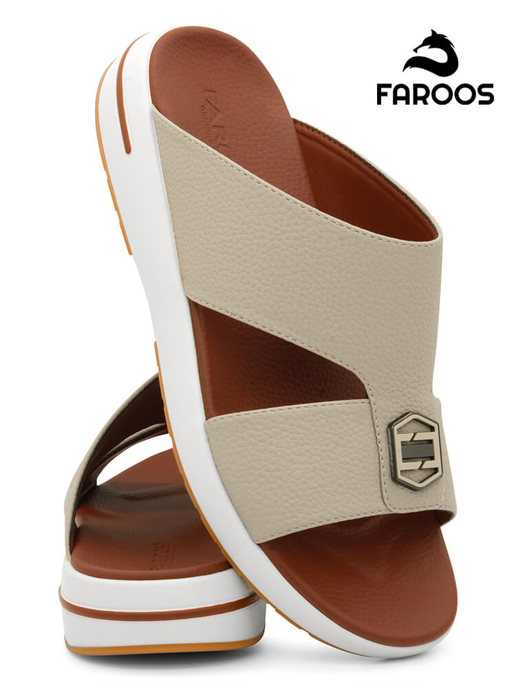 Faroos[F655]M234-Beige-Gents-Arabic-Sandal-40