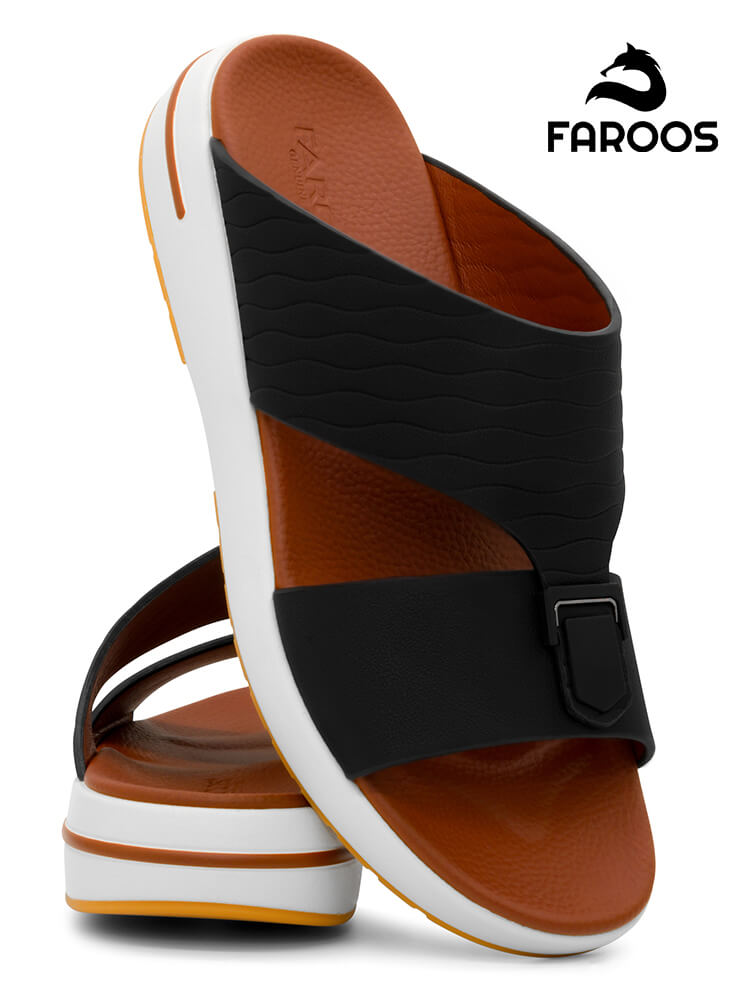 Faroos[F659]M249 Black Gents Arabic Sandal