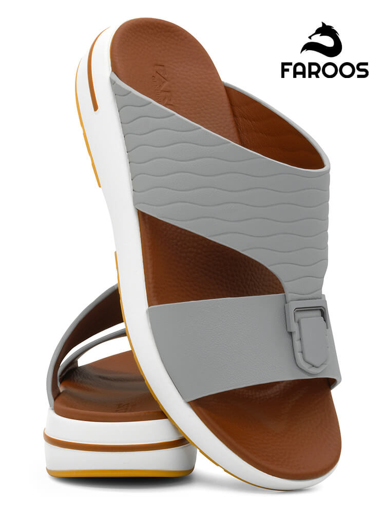 Faroos[F660]M249 Gray Gents Arabic Sandal