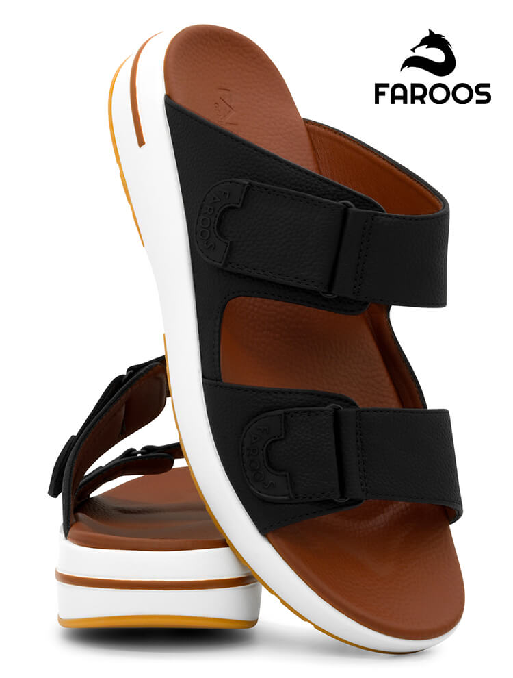 Faroos[F662]M251 Black Gents Arabic Sandal