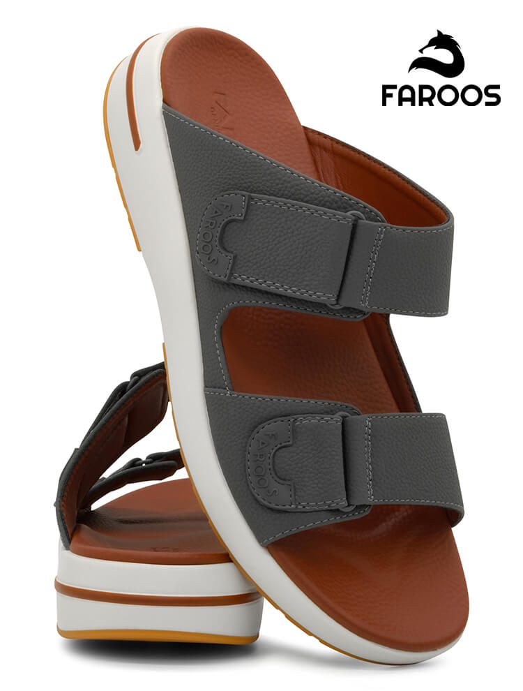 Faroos[F663]M251 Gray Gents Arabic Sandal
