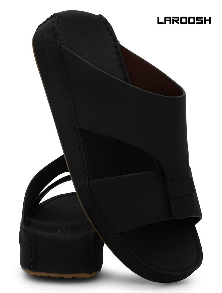 Laroosh[LA83]M224 Full Black Gents Arabic Sandal