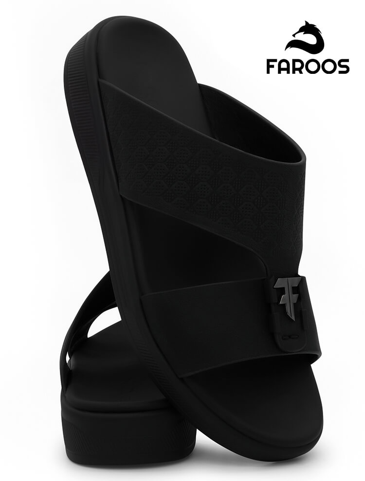 Faroos[F666]M002 Black Gents Arabic Sandal