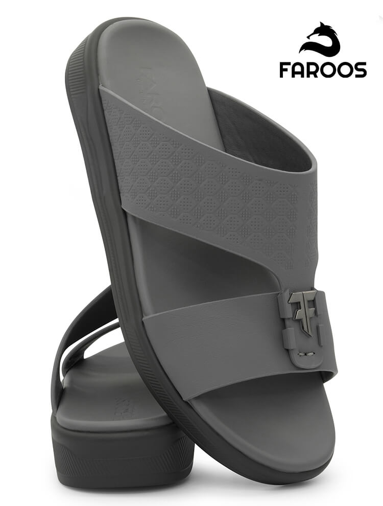 Faroos[F667]M002 Gray Gents Arabic Sandal