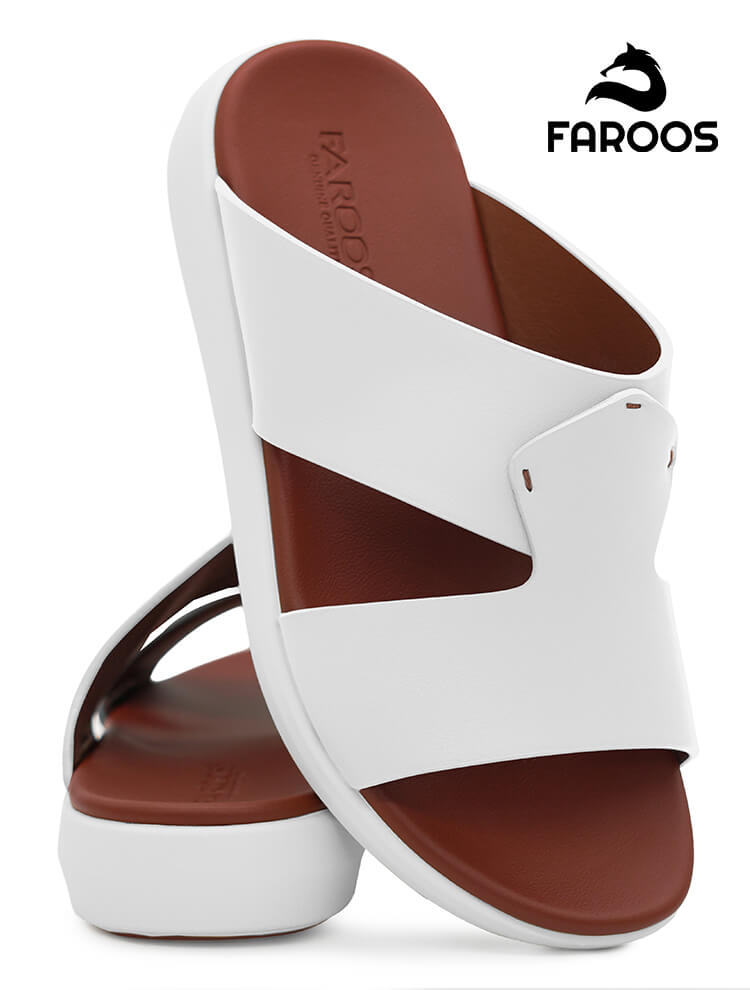 Faroos[FK70]C044 White Kids Arabic Sandal