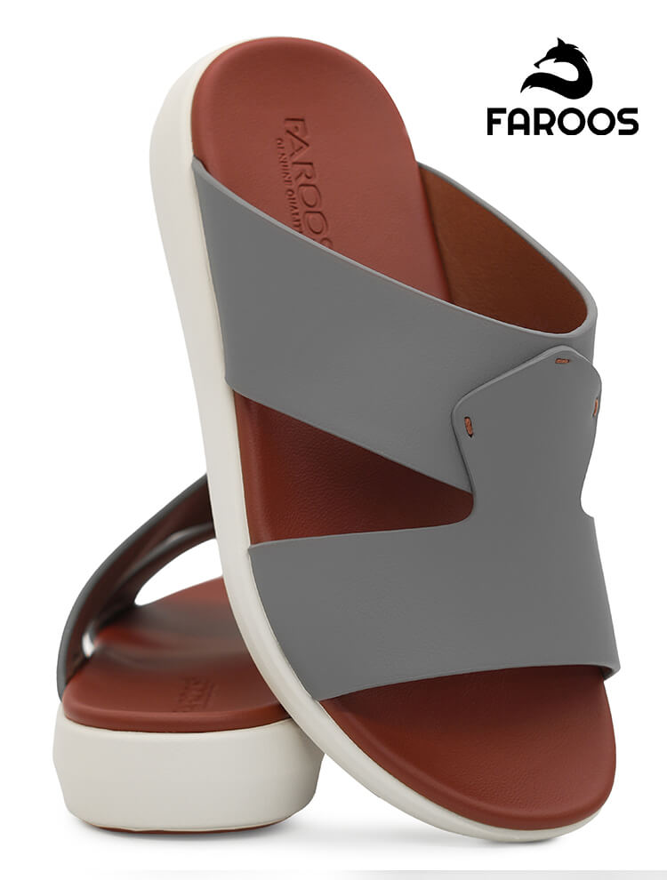 Faroos[FK72]C044 Gray Kids Arabic Sandal