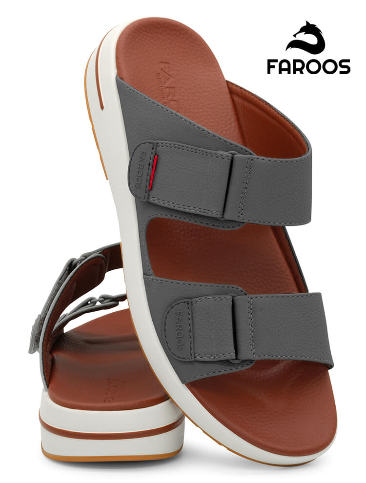 Faroos[F692]M229 D.Gray Gents Arabic Sandal