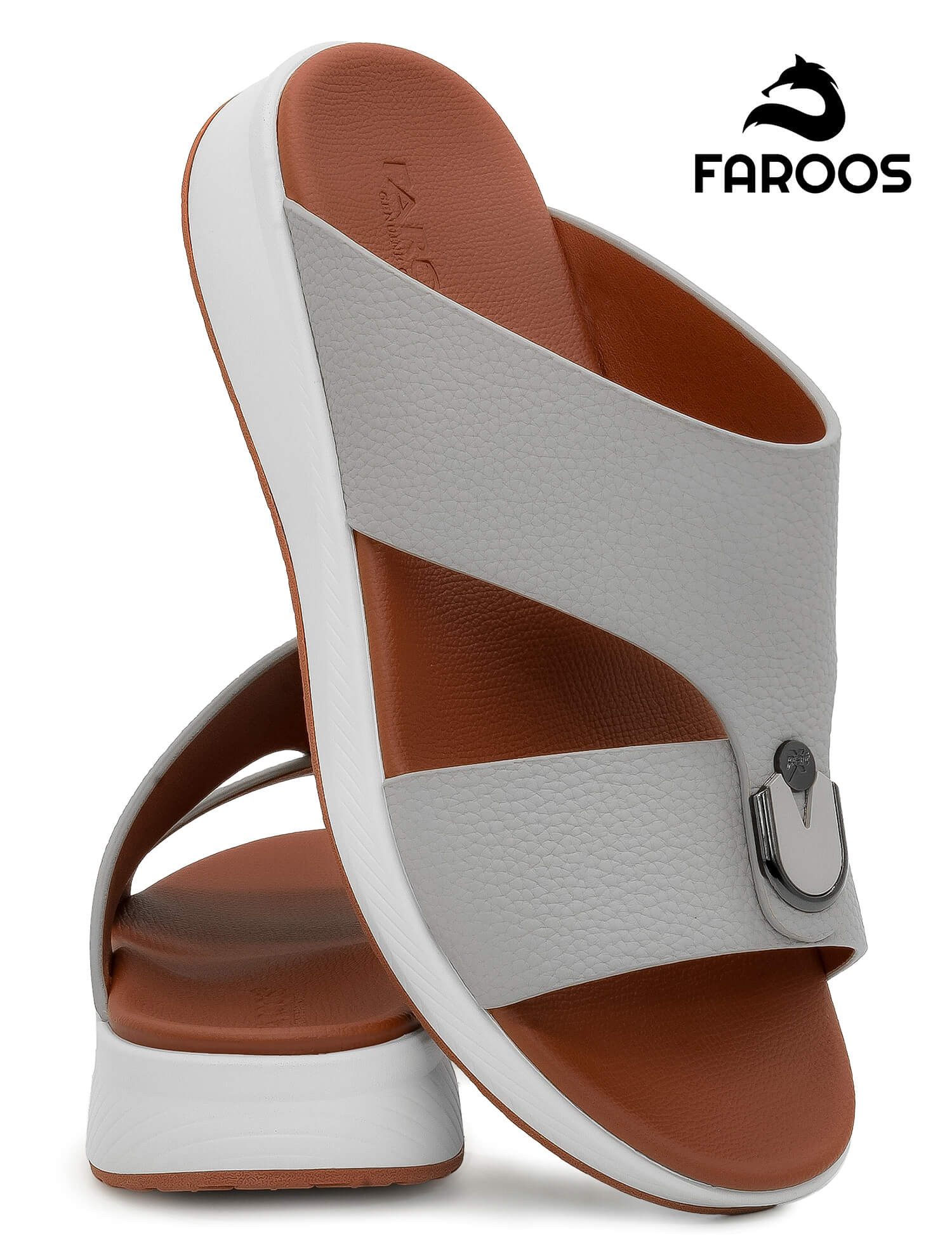 Faroos[F699]M013 L.Gray Gents Arabic Sandal