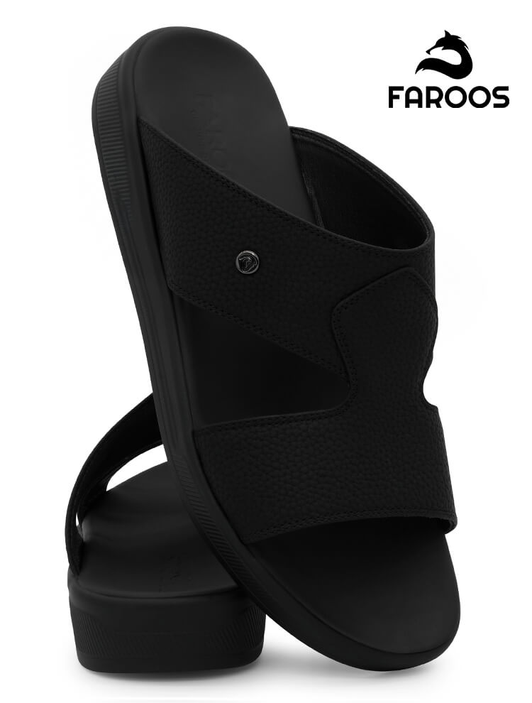 Faroos[F701]M006 Black Gents Arabic Sandal