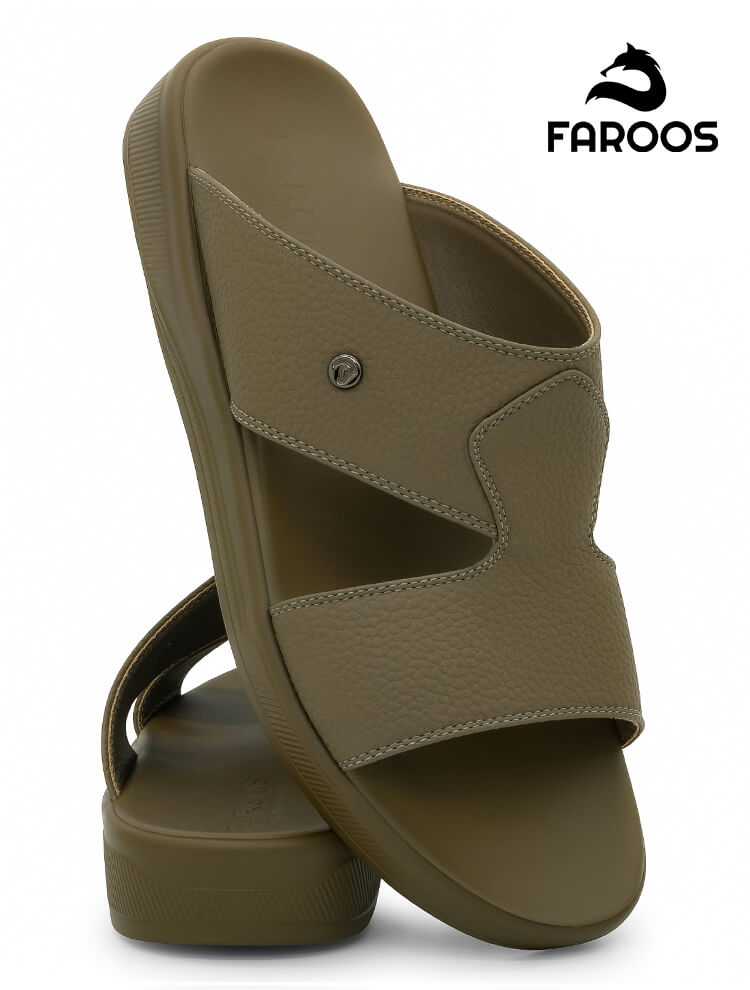 Faroos[F703]M006 Truffle Gents Arabic Sandal