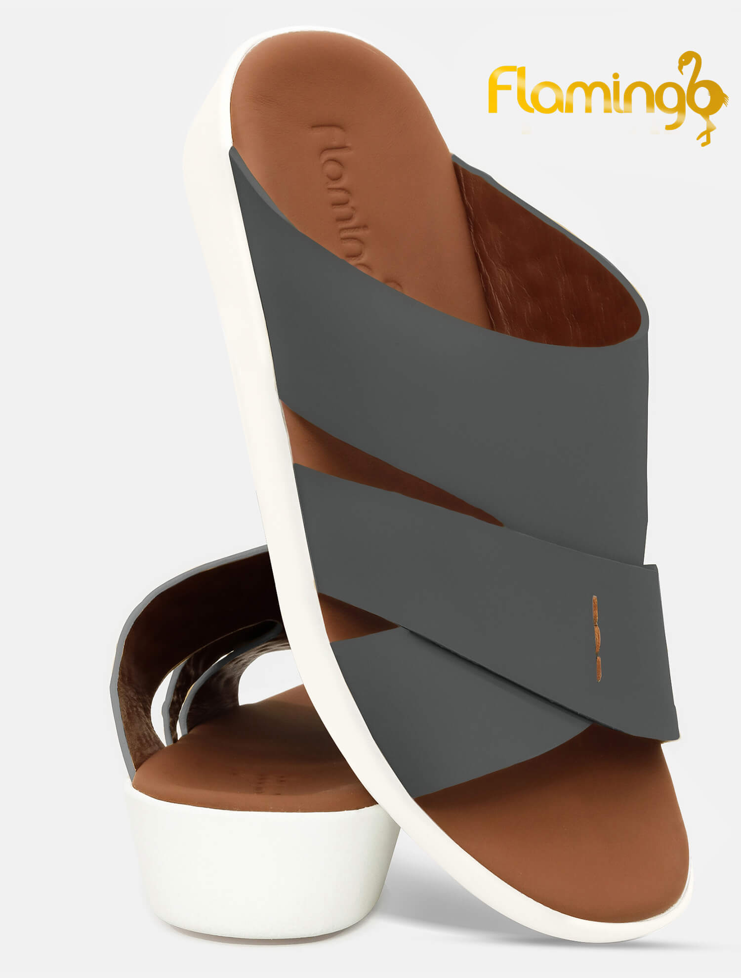 Flamingo[FG165]817 Dark Gray Arabic Sandal