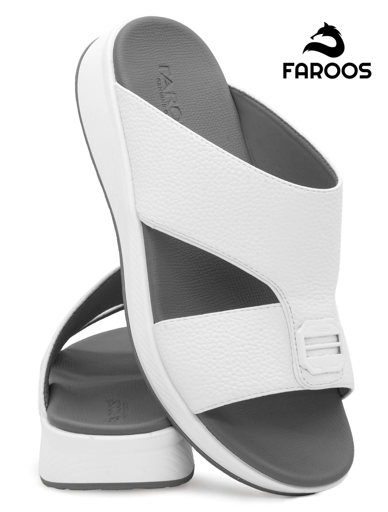 Faroos[F708]M002 White Gents Arabic Sandal