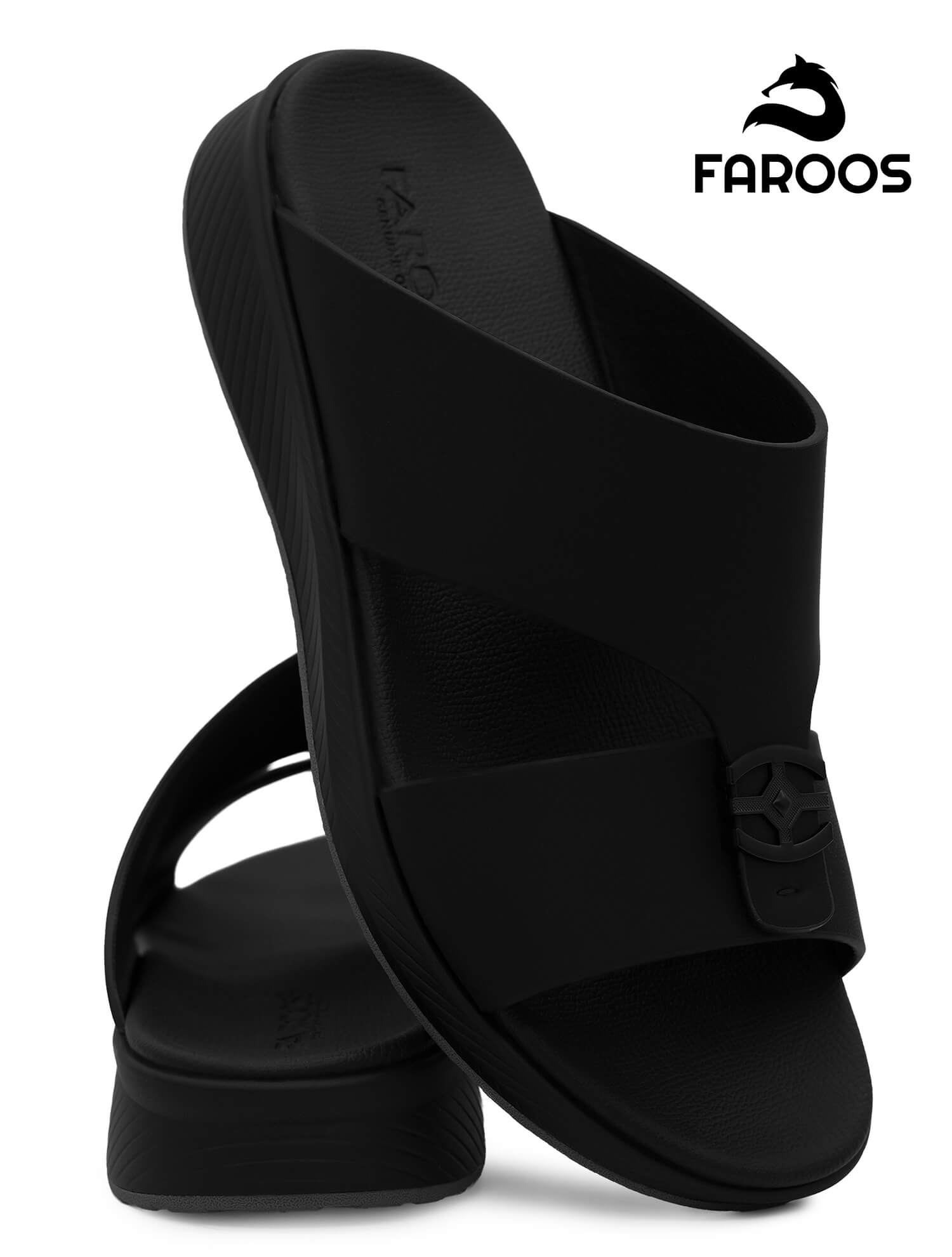 Faroos[F709]M003 Black Gents Arabic Sandal