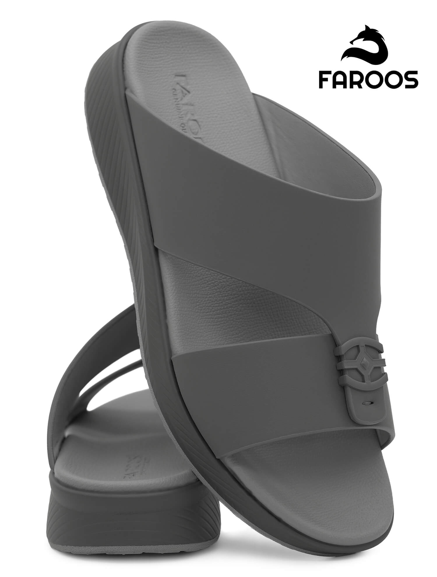 Faroos[F711]M003 Gray Gents Arabic Sandal