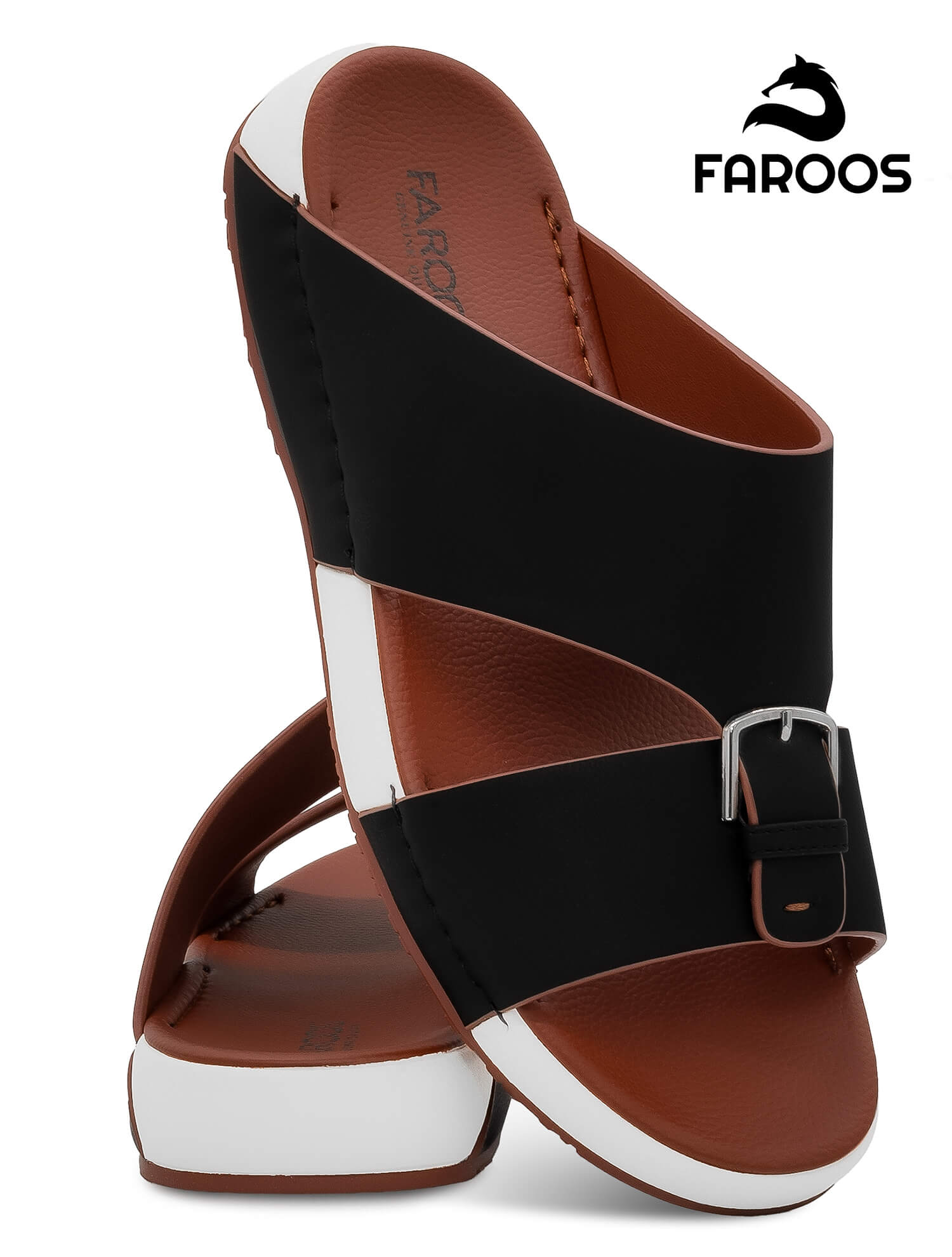 Faroos[F720]M020 Black Gents Arabic Sandal